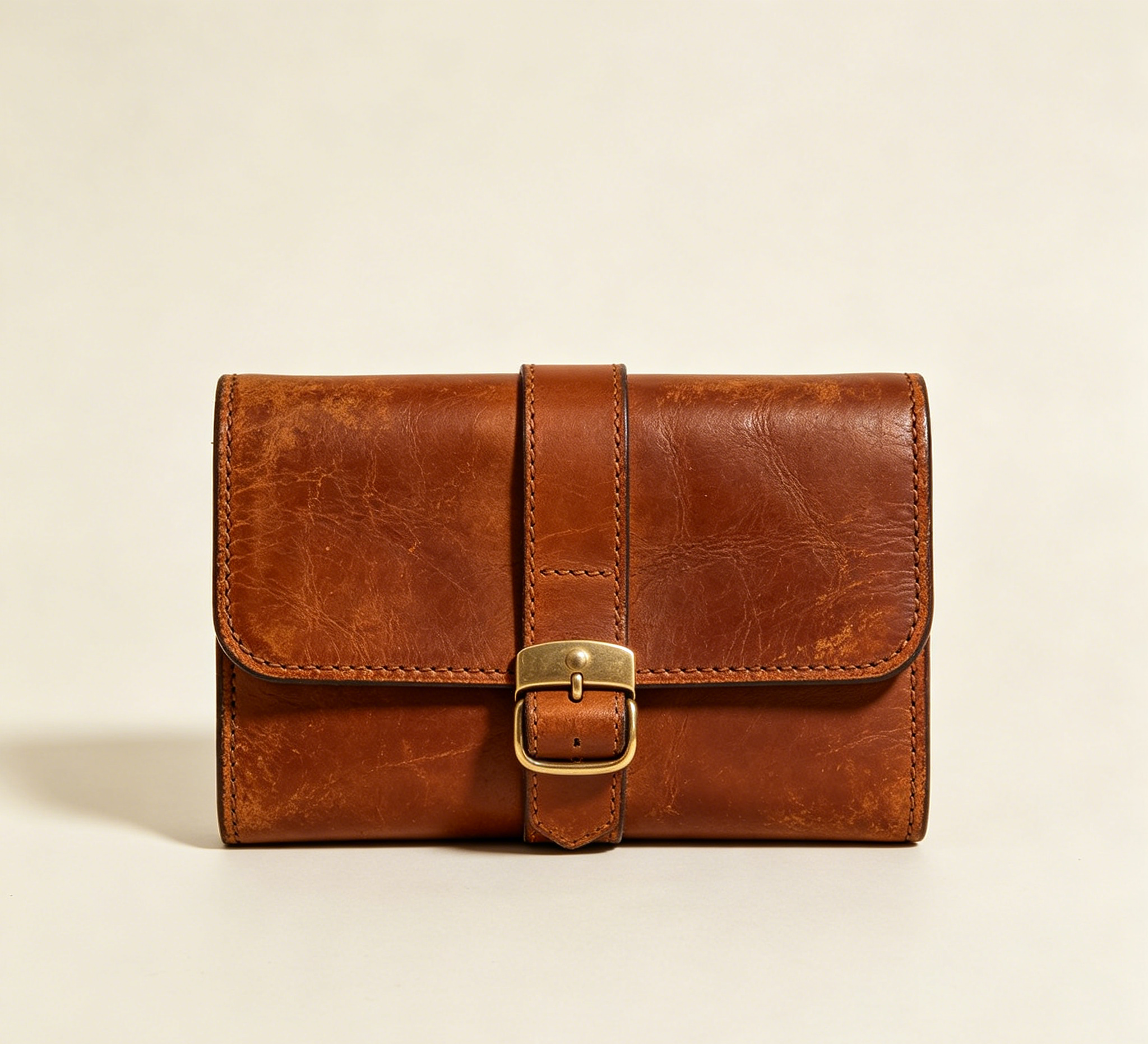 Motorcycle Style Crazy Horse Leather Crossbody Pouch